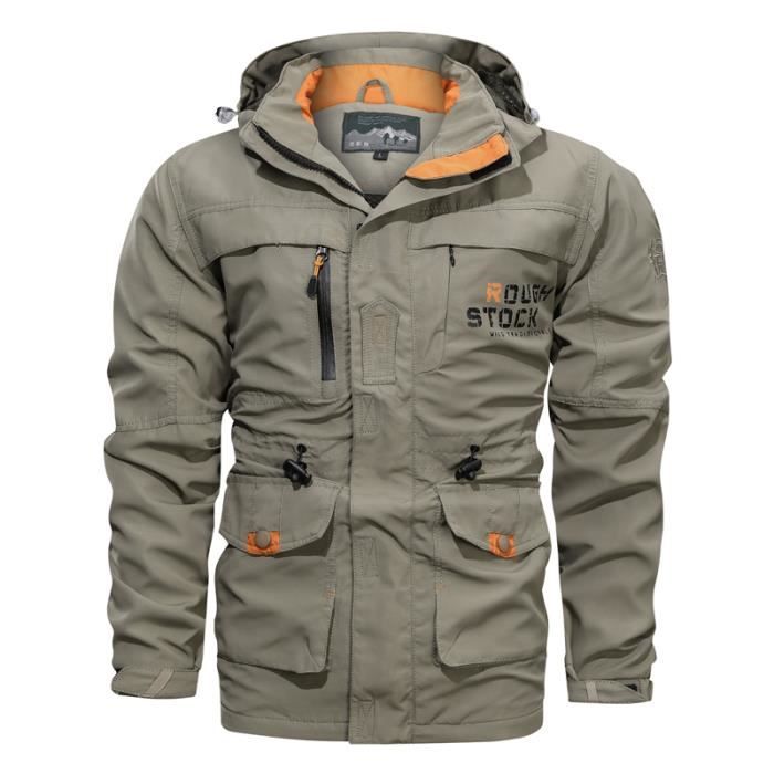 couleur kaki taille 4XL Veste tactique M65 de l arm e am ricaine pour hommes Trench coat capuche coupe ve