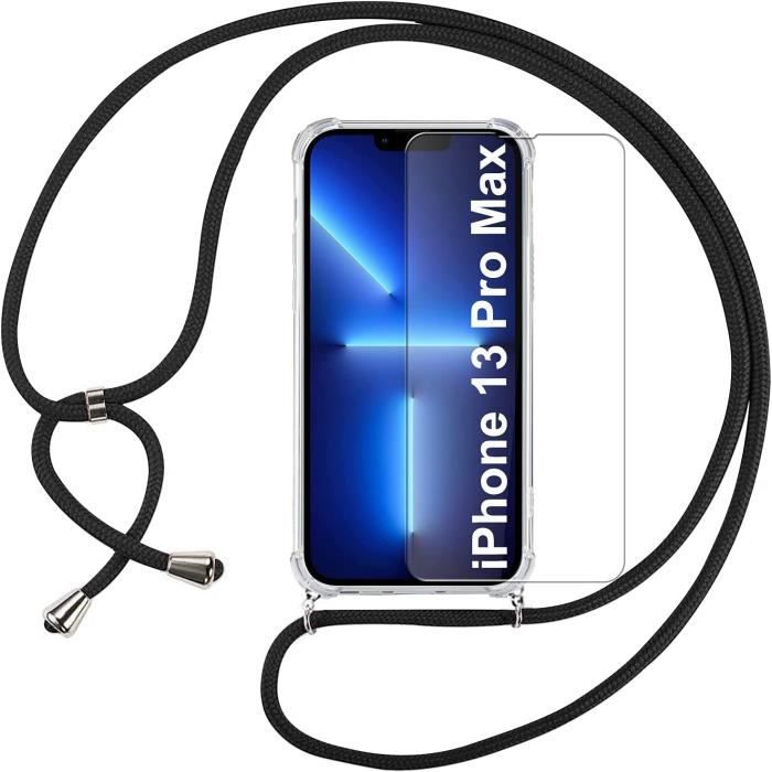 UYMO Coque Avec Cordon Pour IPhone 16 Pro Max - Housse Transparente Avec Collier Réglable, Or
