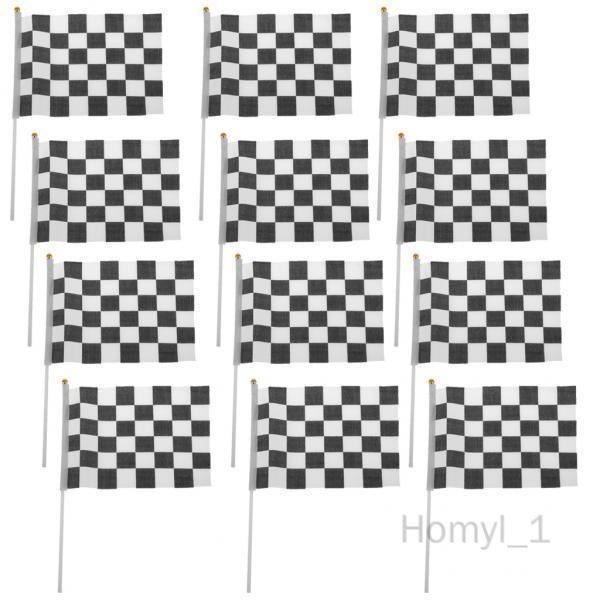 Lot De 25 Drapeaux Damier Noir Et Blanc 14x21 Cm – Décoration Fête Course Auto, Événements Sportifs, Anniversaire