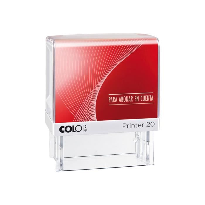 COLOP 100637 Printer 20 Tampon encreur avec texte et pictogramme imprimé Bleu/rouge COLOP 100637 Printer 20 Tampon encreur avec texte et pictogramme imprimé Bleu/rouge