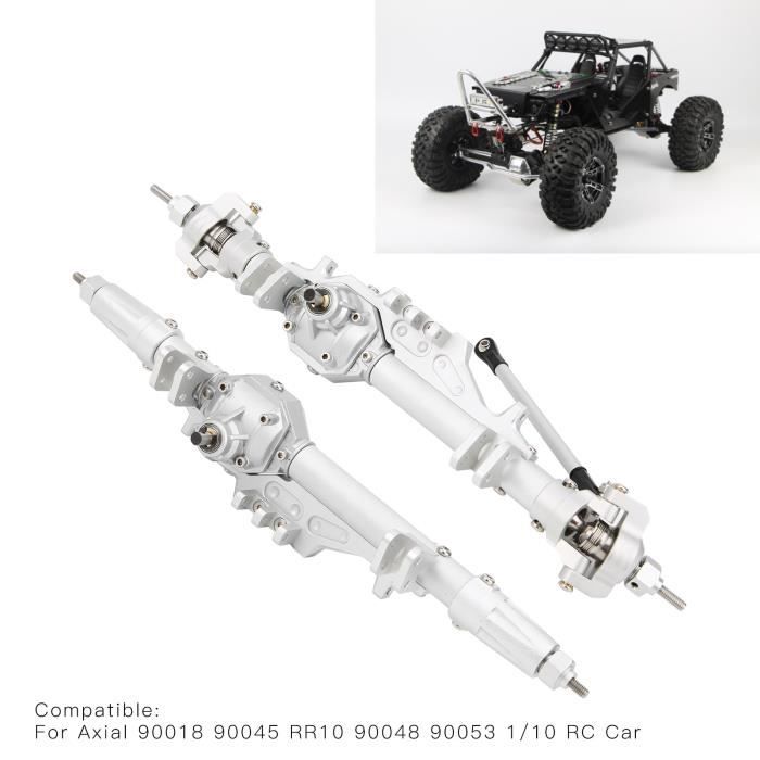 Dilwe Essieux Avant Arrière RC – Alliage Aluminium – Compatible SCX10 II 90046 90047 – 1/10 Crawler – Titanium
