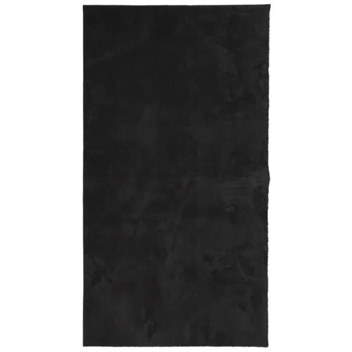 Tapis HUARTE Poils Courts Doux Et Lavable - Anthracite 80 Cm