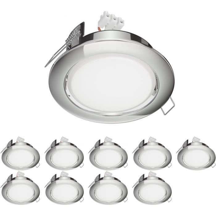 INEL Plafoniera Rotonda Con Attacco GX53 E Lampada LED Inclusa, 90mm, 6.5W 550lm, Bianca, 3 Livelli Di Luminosità (senza Dimmer)