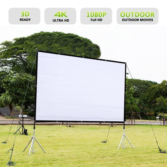 écran Double Face Écran De Projection 100 Pouces 16:9 HD Portable Pliable Double Face Ecran Videoprojecteur