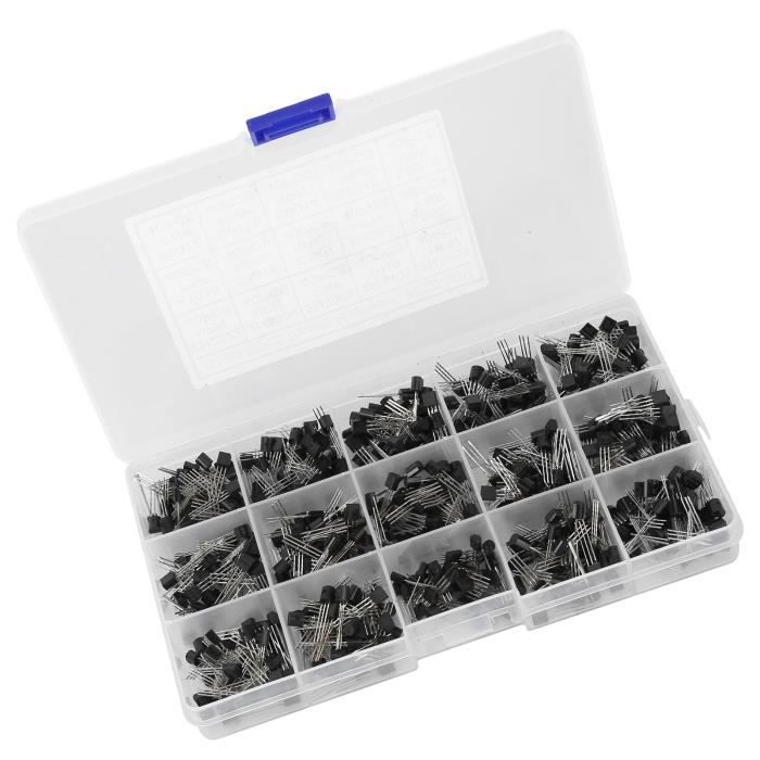 Respicefinem Kit 600 Transistors Assortis – 15 Types Différents En Boîte De Rangement – Idéal Électronique & Réparations