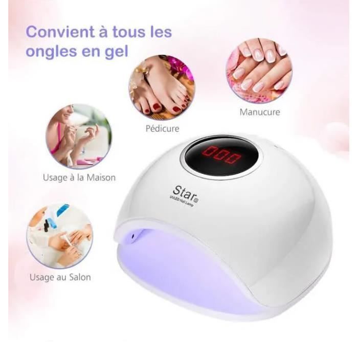 OHP Lampe UV LED Sèche Ongles 72W Séchoir Ongles avec Ecran LCD et Capteur Automatique /4 Réglages de Minuterie