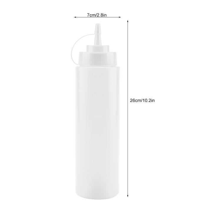 Distributeur Souple Pour Condiments - 17x3,2 Cm, PET Alimentaire, Pour Ketchup, Sauce, Salade