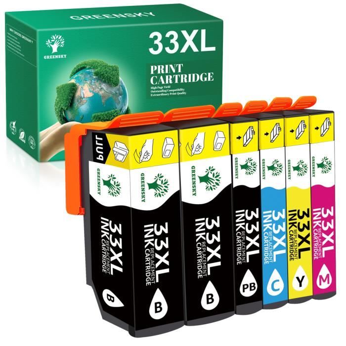 GREENSKY 6 Pack Cartouche Epson XP7100 XP540 XP530 XP640 XP635 XP
