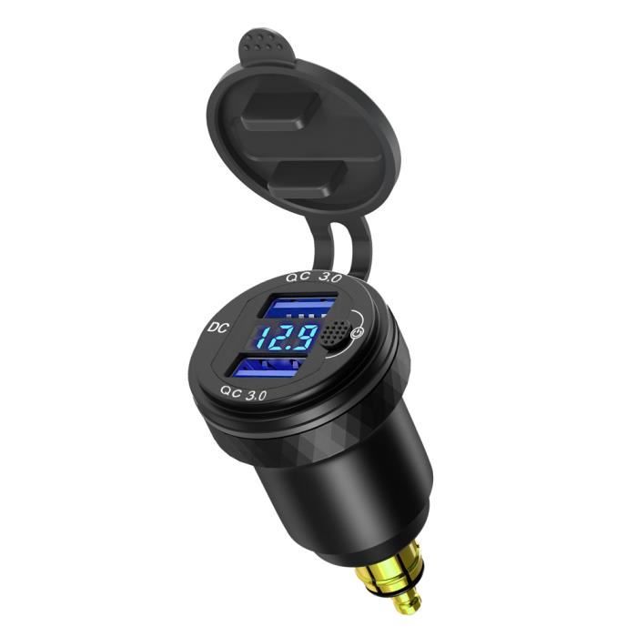 Prise USB Moto Étanche 12V - Double Port - Chargeur Guidon