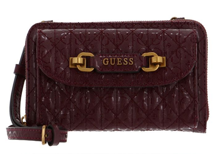 GUESS Porte monnaie baie pour femme Aveta Mini Crossbody Flap Organizer Merlot 241156