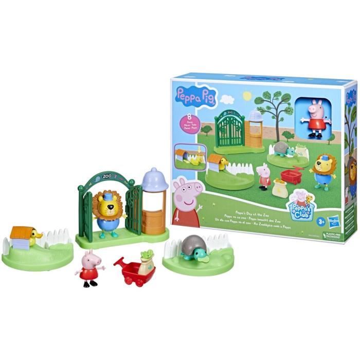 Figurine Peppa Pig - Coffret Peppa va au zoo - Jouet préscolaire pour enfants dès 3 ans