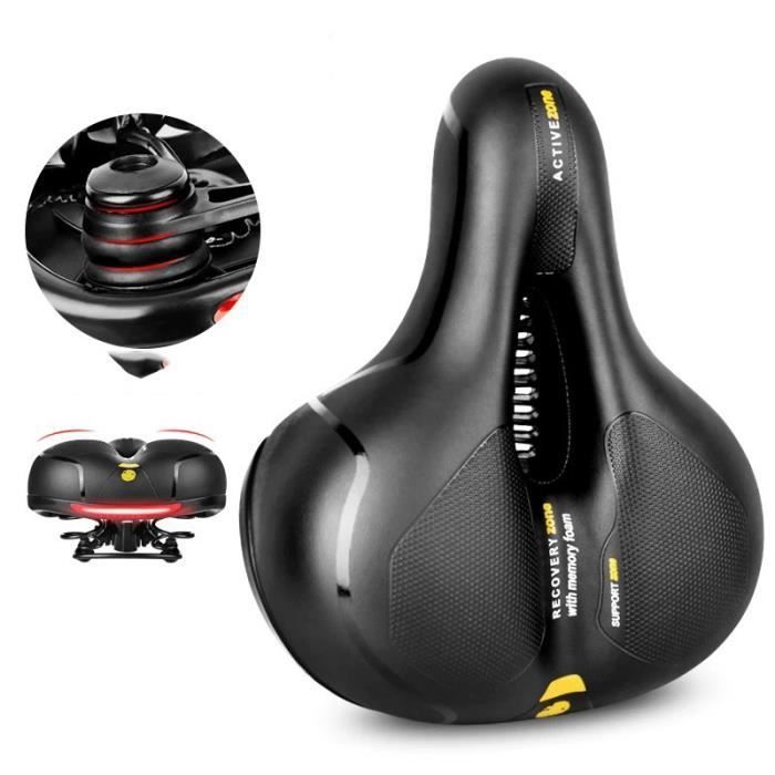 Selle Velo Selle Gel de Randonnee Ergonomique Creux Boule d Amortisseur a Double Ressort avec Bande Reflechissante Arriere Cdiscount Sport
