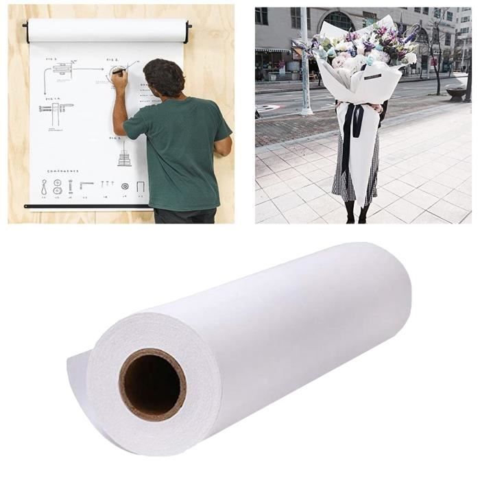 PALUDO Rouleau De Papier à Dessin Blanc 43cm X 20m - 80g/m² Pour Chevalet, Croquis Et Projets Artistiques