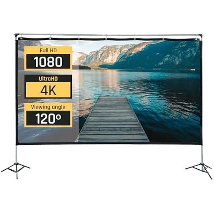 Écran de Projection Portable - IGGUAL - 100 Pouces - Tissu Élastique - Angle de Vision 120° - Pliable
