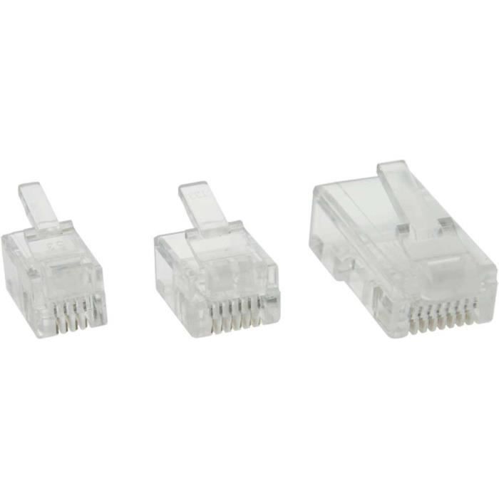 Connecteur Modulaire Inline 6p4c Rj11 A Sertir Pour Cable Rond 10er Pack Prix Pas Cher Cdiscount