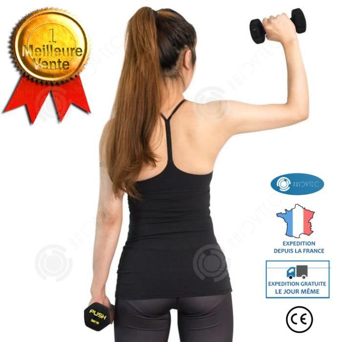INN® haltères musculation 2 * 1kg bras sport musculation caoutchouc fitness  femme homme hexagonales poids équipement muscles