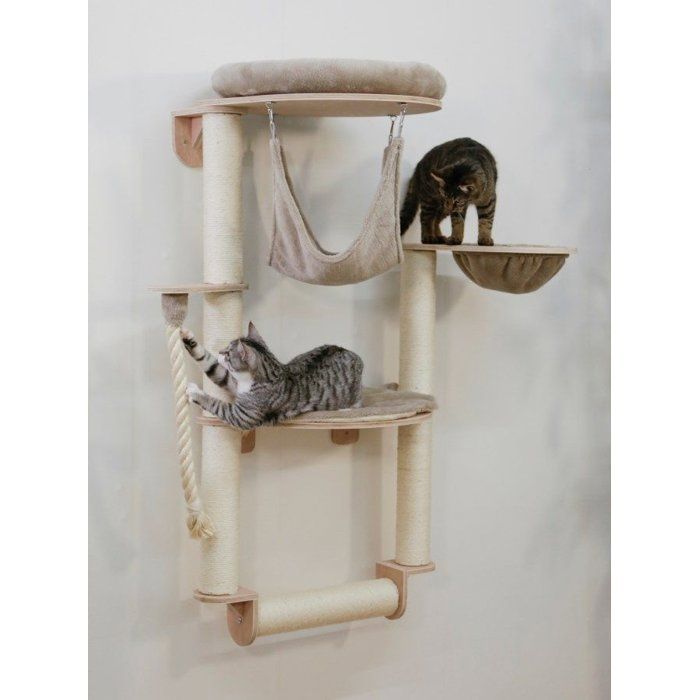 Arbre à chat mural - H. 138 cm - Dolomit Grappa Pro - KERBL - Taupe