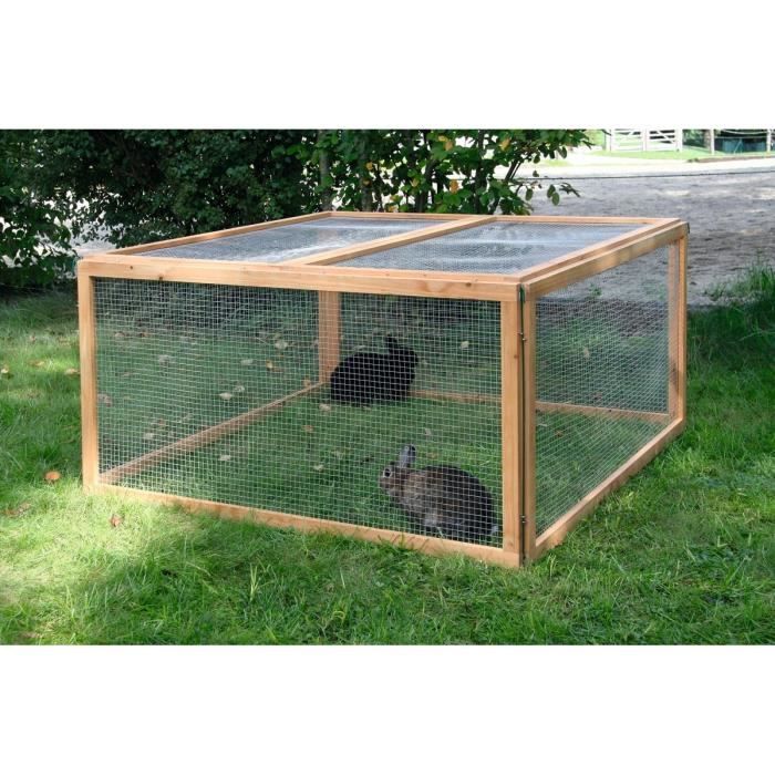 KERBL - Enclos extérieur pour rongeurs - Vario Bois - Grillage fin - Dimensions 120x120x59cm