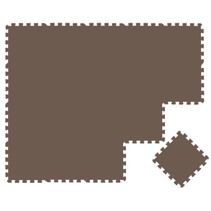 Tapis Puzzle Fitness EVA 90x90 Cm épais 40 Mm – Marron/beige, Salle De Sport