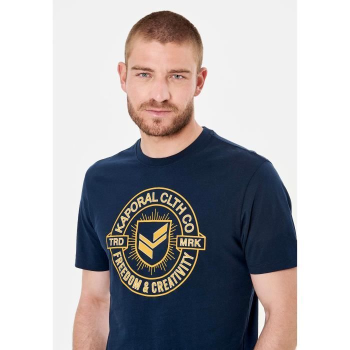 KAPORAL - T-shirt bleu marine homme 100% coton RANDI