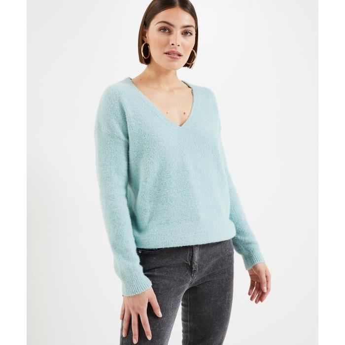 Chic Et Original Pull Col V Femme Grain De Malice Acrylique