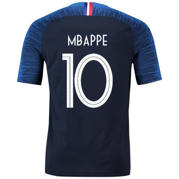 T Shirt De Sport Garçon Football France 2 Etoiles Maillot De Foot Numéro 10 Coupe Du Monde 2018