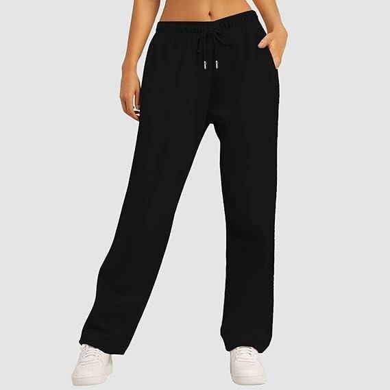 Pantalon de Jogging Non specifie Taille Haute Elastique Poches Coton Respirant Noir Cdiscount Pret a Porter