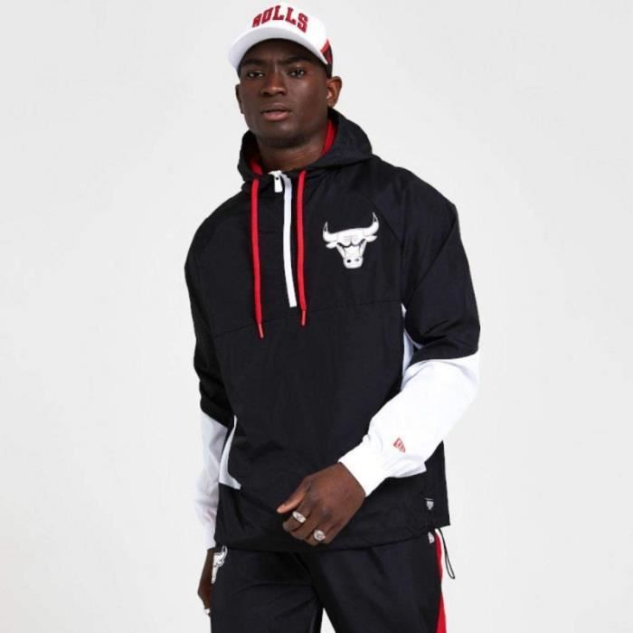 Coupe vent NBA Chicago Bulls New Era Print Infill Noir pour Homme