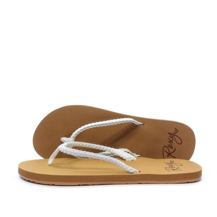 Sandales Tongs Avec Nœud Ruban Devant - Taille 9M (US 8), Beige, Pour Femme
