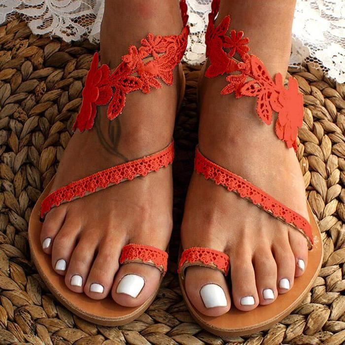 Sandales femme orange shop