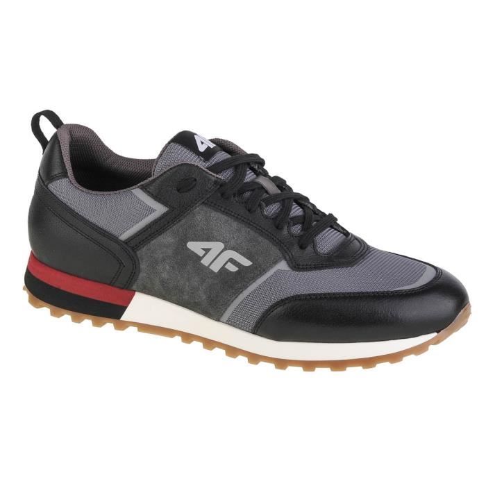 sneakers homme gris - 4f - casual h4l-obml258-25s - dessus textile - fermeture lacets - talon plat
