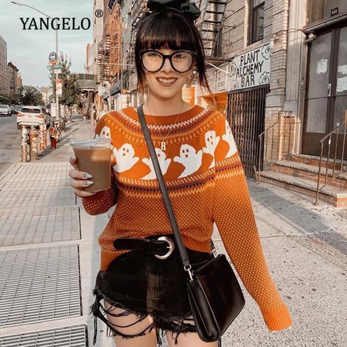 Pull orange et noir hotsell