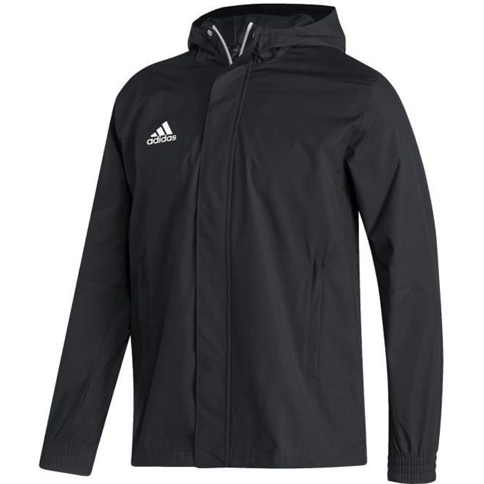 Veste de pluie Adidas pour Hommes Noir Blanc Coupe standard Resistant a l eau Nylon Noir blanc Cdiscount Pret a Porter