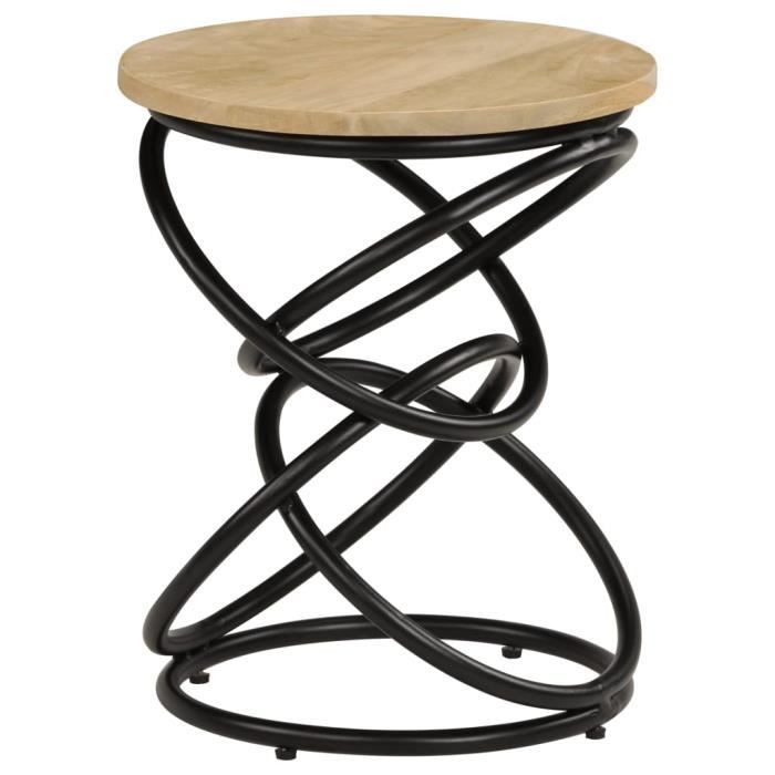 table d appoint table basse bout de canape salon bois de manguier solide 40x50 cm cdiscount maison