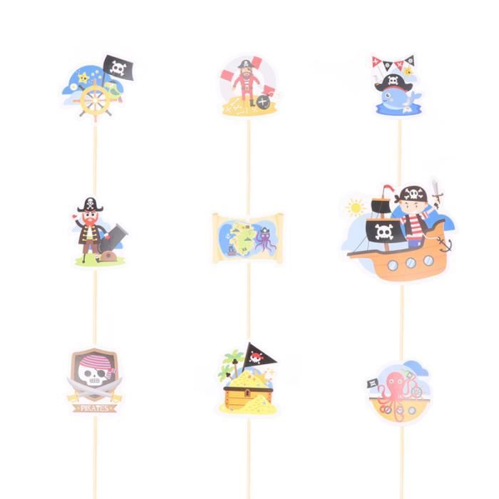 9 Pieces Decorations De Gateau Pirate Mignon Cupcake Decor Choix De De Fruits Decoration De Pour Le Bal Guide Doigt Topper Cdiscount Maison