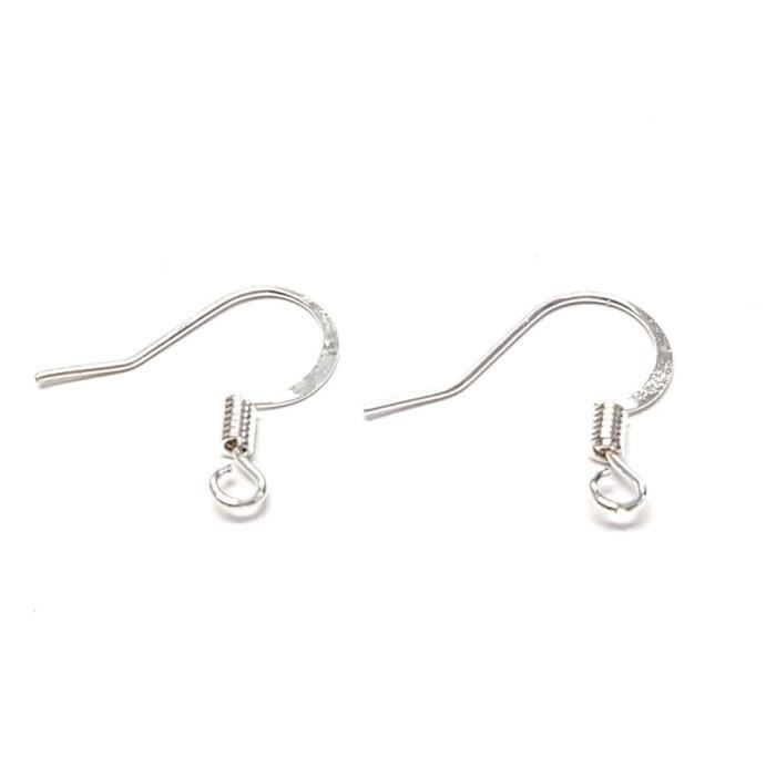 Crochets boucle doreille 15 mm (20 pièces) Argenté
