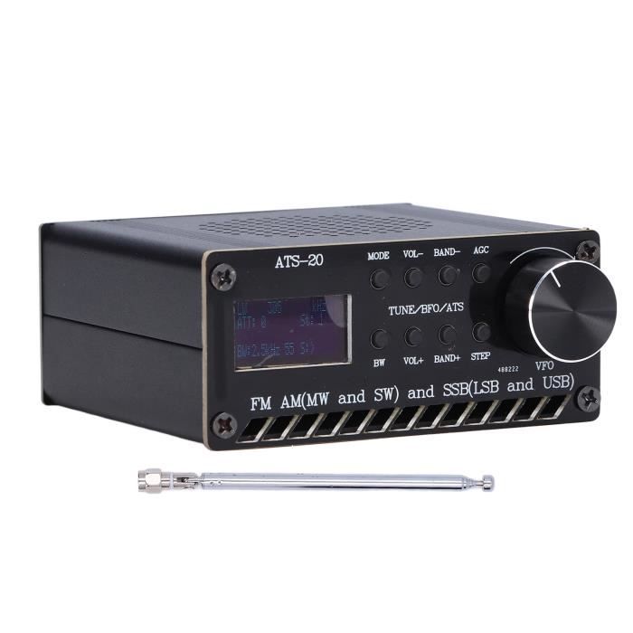 Récepteur Radio ATS 20 Plus Si4732 - Radio Portable Pleine Bande FM AM MW SW SSB LSB USB Aluminium