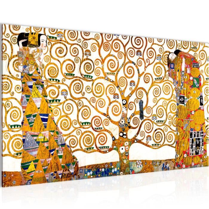 Tableau Toile Photo Gustav Klimt Tree Of Life Decoration Murale 70 X 40 Cm Toison Toile Xxl Salon Appartement Blanc Pret A Achat Vente Tableau Toile Cdiscount