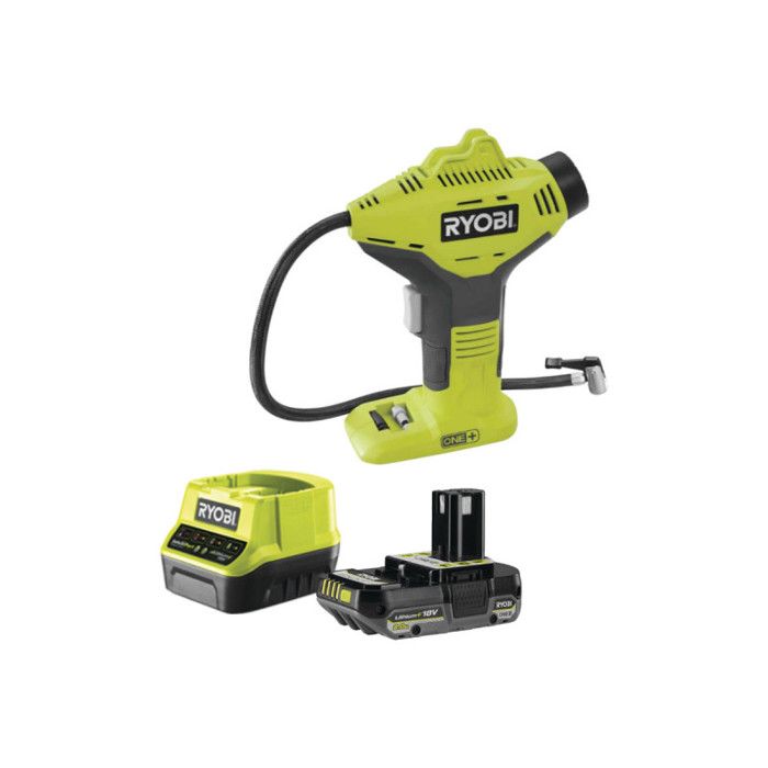 Compresseur RYOBI 18V One Plus 1 Batterie 2 0Ah Chargeur rapide R18PI 120GJ