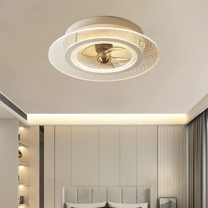 Ventilateur de Plafond Moderne Icaria 132 cm Chromé avec Pales Réversibles et Télécommande - Idéal pour Hôtels et Restaurants