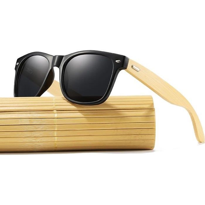 Boîte à lunettes cylindrique en bambou boîte de rangement noire pour lunettes de soleil étui à lunettes haut de gamme accessoires de soin des yeux étui de protection de lunettes de soleil