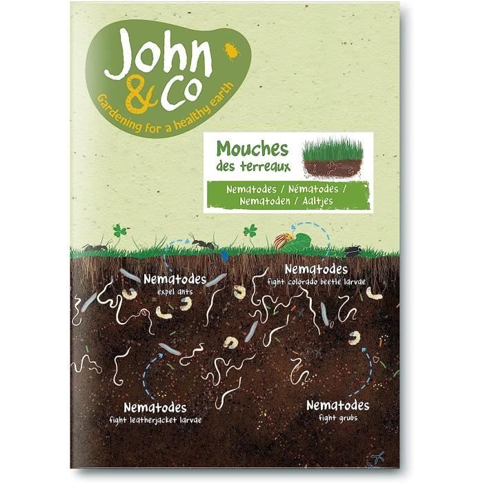 JOHN & CO Nématodes HB 250M - Anti Vers Blancs, Larves Hannetons & Otiorhynques - Traitement 500m² Biologique