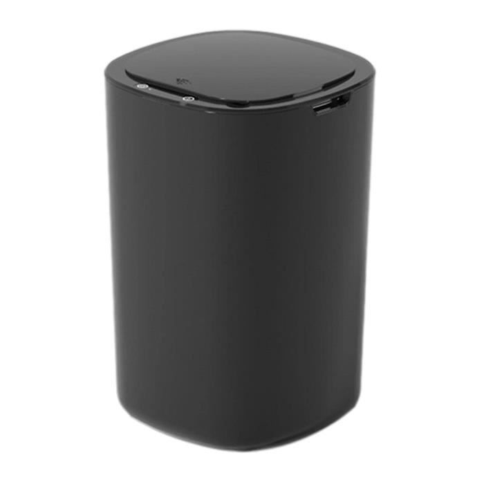 Poubelle De Cuisine LIVINJA 50 Litres - Anti-odeurs Avec Couvercle Basculant - 60x45x34cm Noir/argent