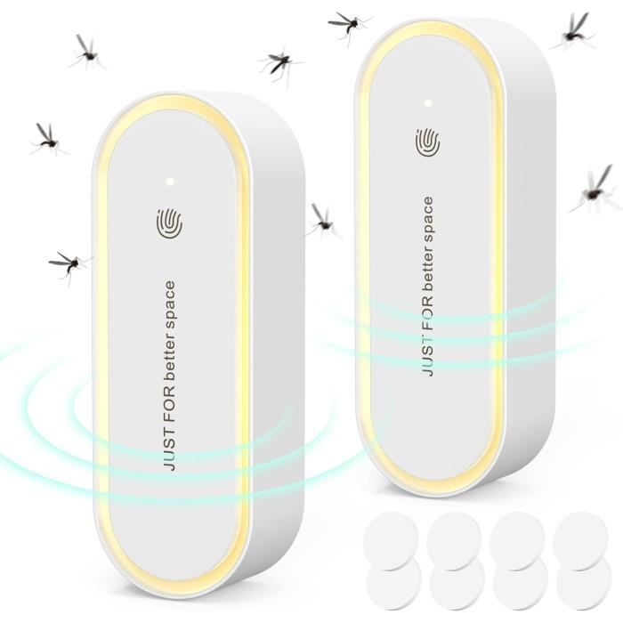 Répulsif Ultrason Moustique - Ultrason Souris - Anti Moustique Ultrason, Répulsif à ultrasons insectifuge électronique et anti-rongeurs pour Rongeurs ,Souris,Moustique,Araignée,Cafard,Mouche, Lot De 2