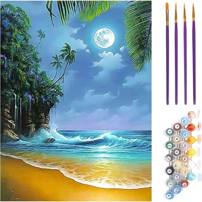 Art Thérapie Kit Peinture Par Numéros Adulte - Toile Abstrait Coloré Fleurs - Loisir Créatif Décoratif Kit Peinture Numéros TISHIRON Fleurs Abstraites