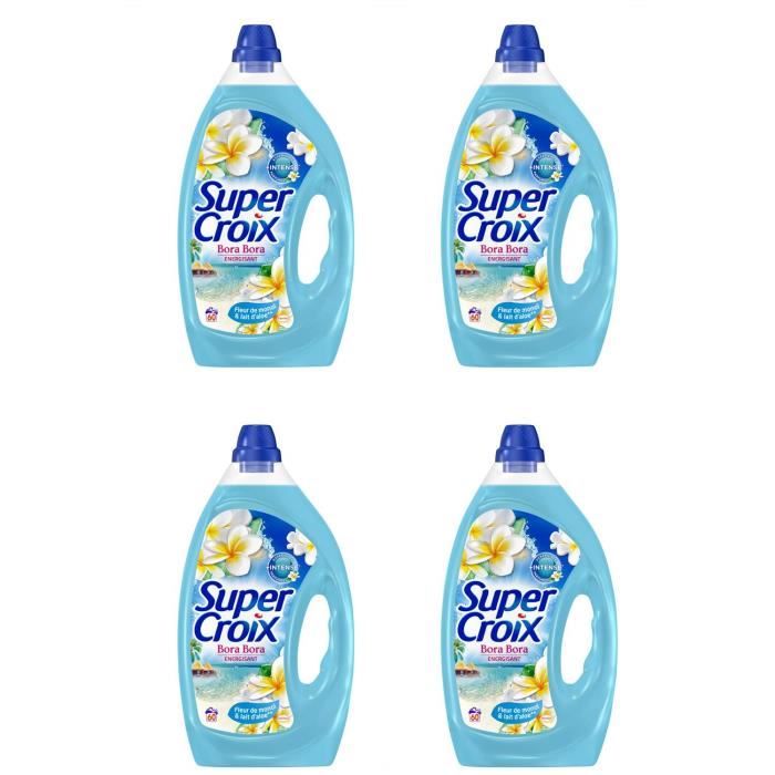 Lot de 4 Lessives Liquide Parfumée Bora Bora – 60 Lavages (3L) –Fleur ...