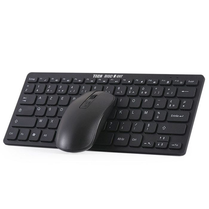 Clavier et souris sans fil – TD® – Ultra fin – 24 G – Clavier silencieux – Français