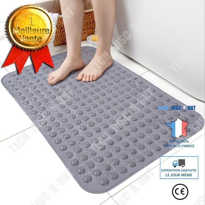 TD® Tapis antidérapant de salle de bain Baignoire PVC 45*78cm fond antidérapant 0 avec tapis à ventouse