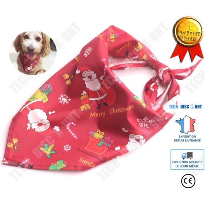 Comparer les prix de TD® bandana chien bavoir rouge super absorbant serviette accessoire moyen taille petite salive animaux domestiques mouchoir noel