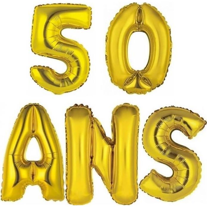 1 Kit Ballon aluminium anniversaire or 50 ANS